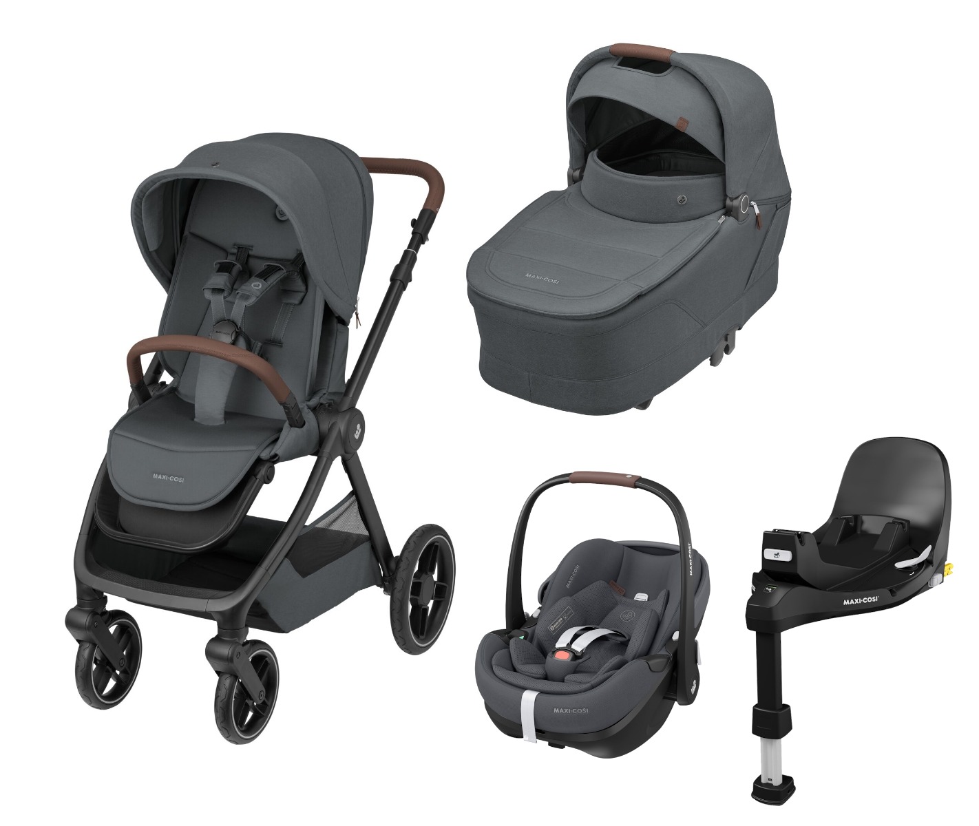 Maxi-Cosi Oxford ratiņu komplekts + autokrēsliņš un Isofix bāze