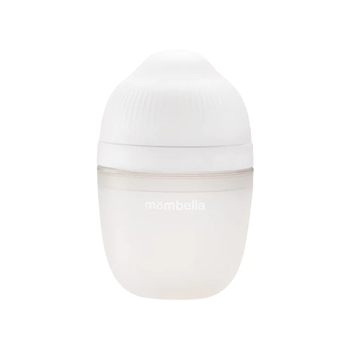 Mombella pretkoliku silikona barošanas pudelīte Ivory, 210 ml