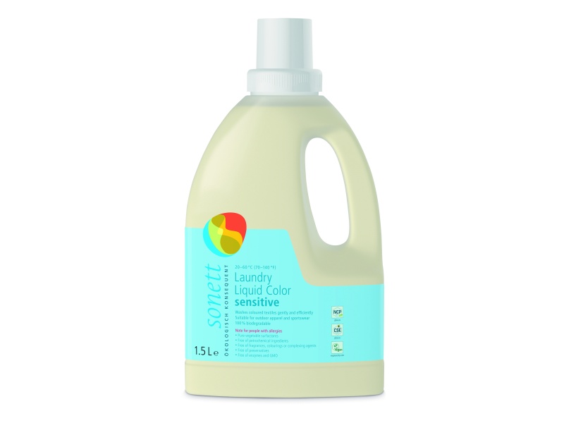 Sonett šķidrais veļas mazgāšanas līdzeklis Sensitive Colour 30,40,60 C1,5L